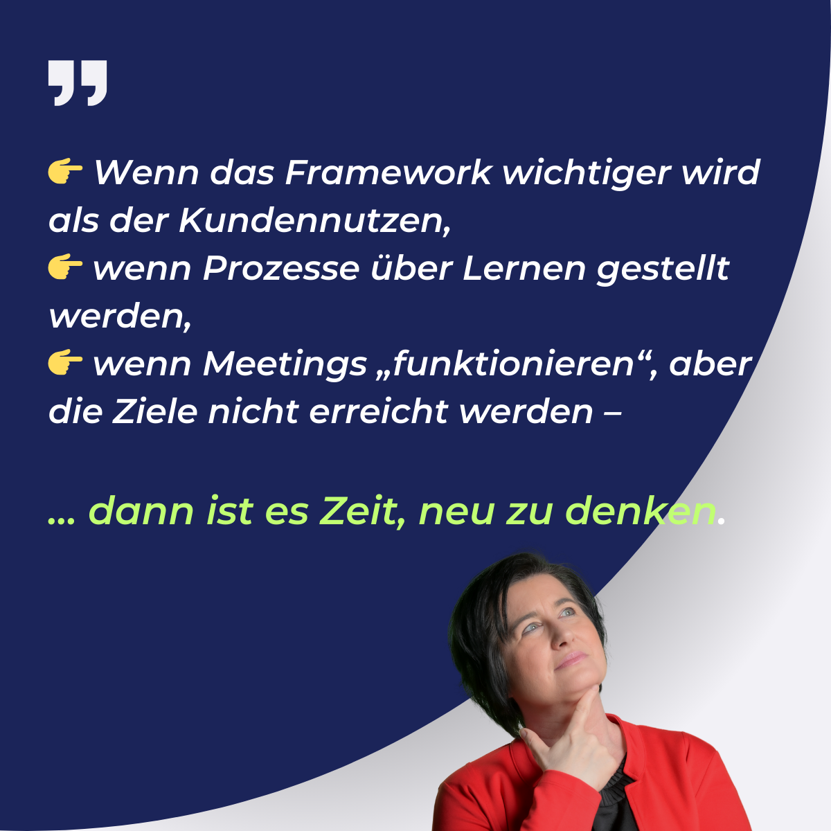 Agile Frameworks sind nicht die Agilität selbst – Frameworks sind nur ein Weg, nicht das Ziel!