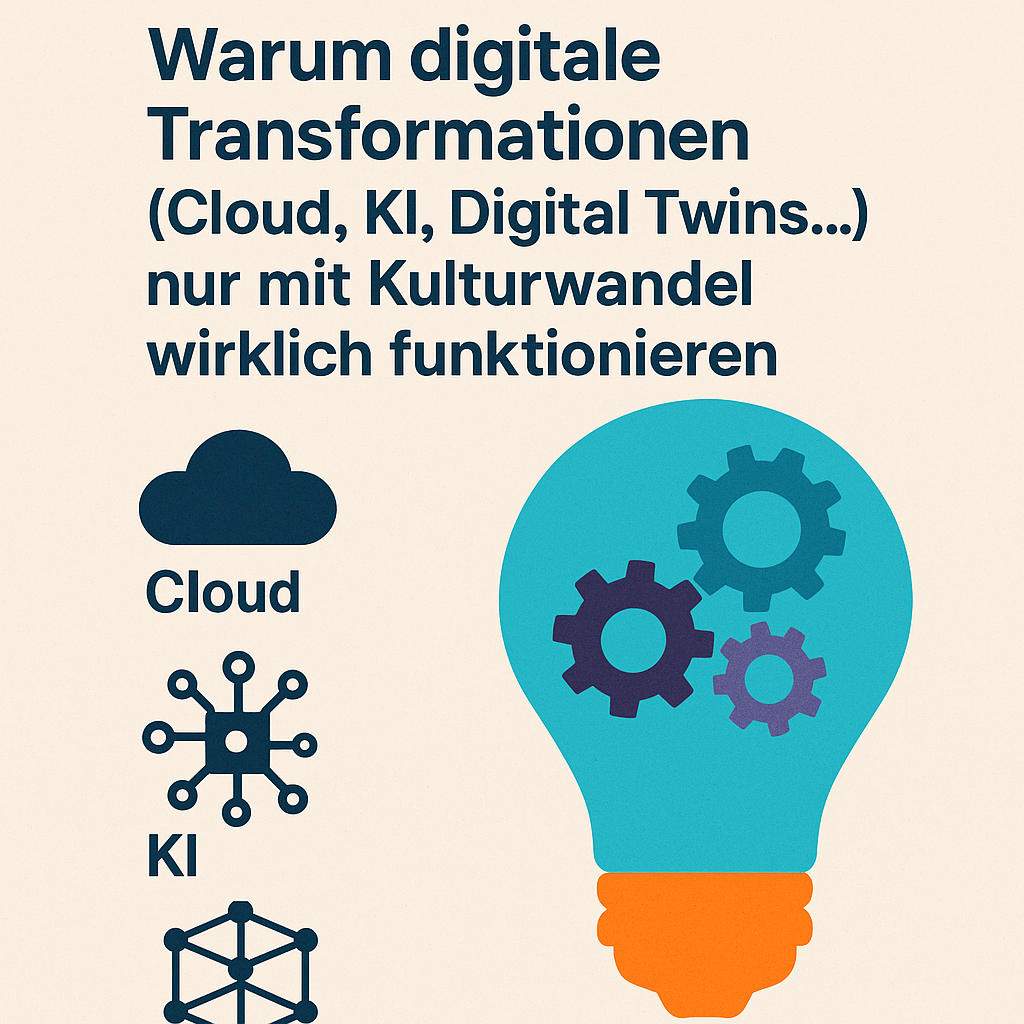 Warum digitale Transformationen (Cloud, KI, Digital Twins …) nur mit Kulturwandel wirklich funktionieren